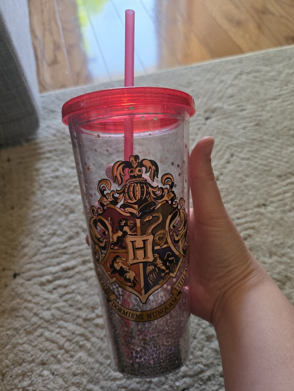 Harry Potter Howarts 24 oz glitter confetti tumbler